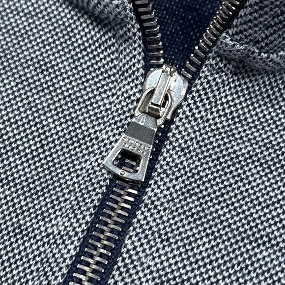 Orlebar Brown Cagney Pique 1/4 Zip Blue White Sweatshirt Mens Small - Picture 4 of 9